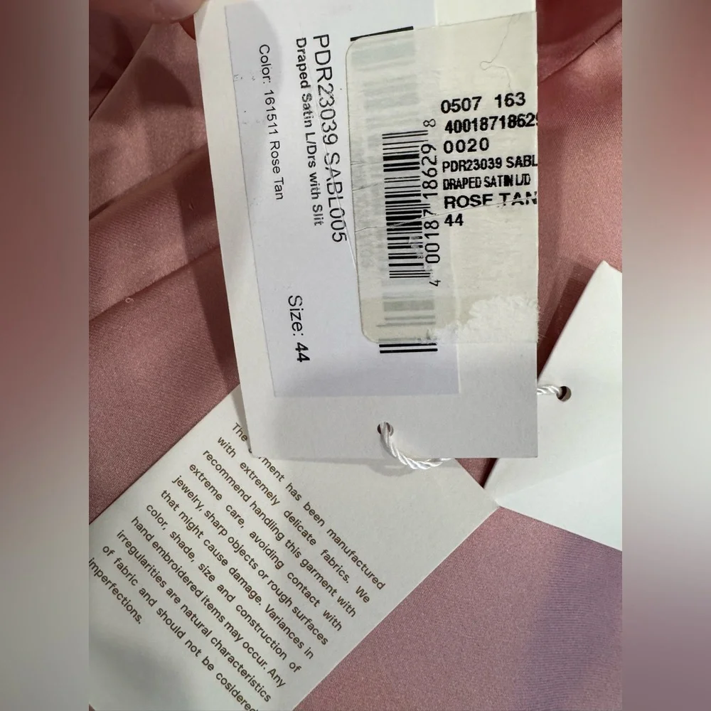 Zuhair Murad Asymmetric Draped Satin Gown Pink Maxi Dress
